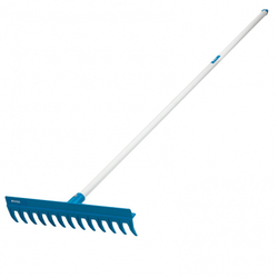 Грабли пластиковые, 430 мм, 13 прямых зубьев, усиленные, металлический черенок, Luxe, Palisad