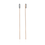 Серьги с фианитом из красного золота 585 пробы JA-S-1114000Р