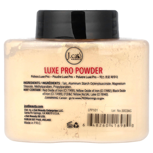 J.Cat Beauty, Luxe Pro, пудра для лица, оттенок LPP101 «Банан», 42 г