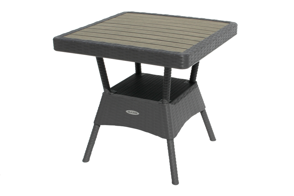 Стол пластиковый Ola Dom арт.S-GS03 76x76см квадратный (антрацит)