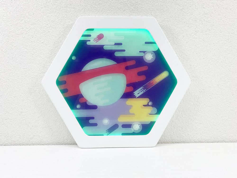Декоративная тактильная панель с подсветкой - «Сатурн»