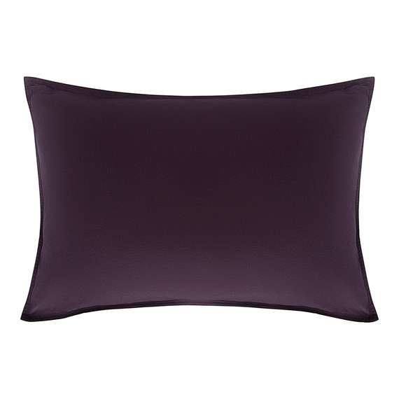 Комплект постельного белья из стираного перкаля сливового цвета из коллекции essential, 150х200 см