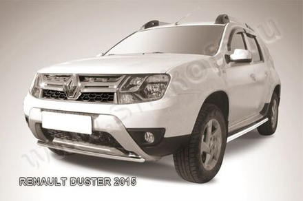 Защита переднего бампера (нержавейка) Renault Duster (2015-2021) d42