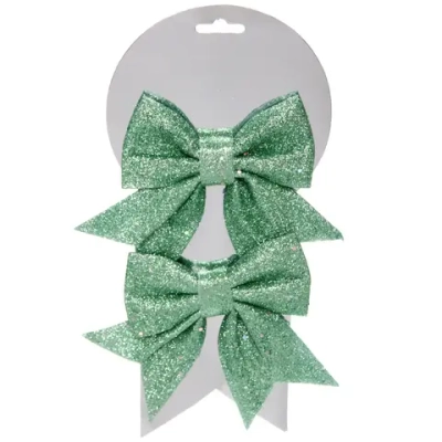 Бант на елку «Шик» 12*14 см (набор 2 шт), Мятный