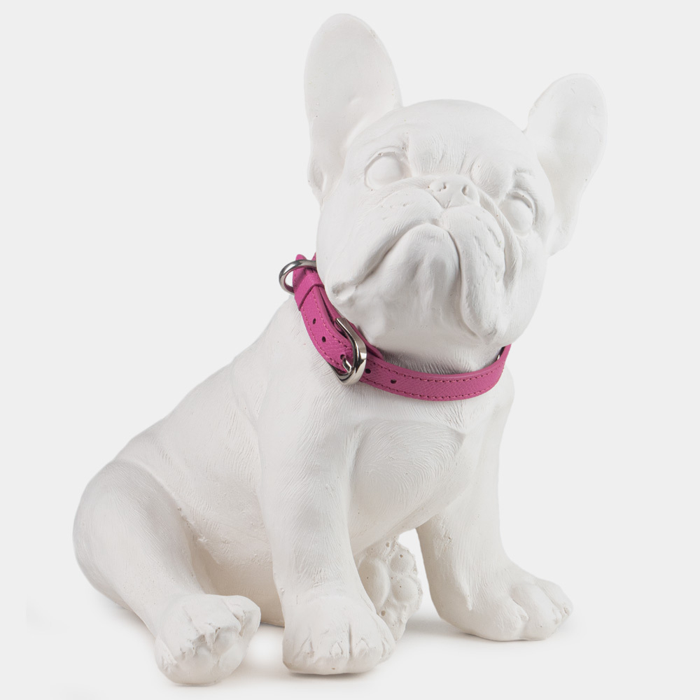 Ошейник 13мм PB Теленок Фуксия Saffiano