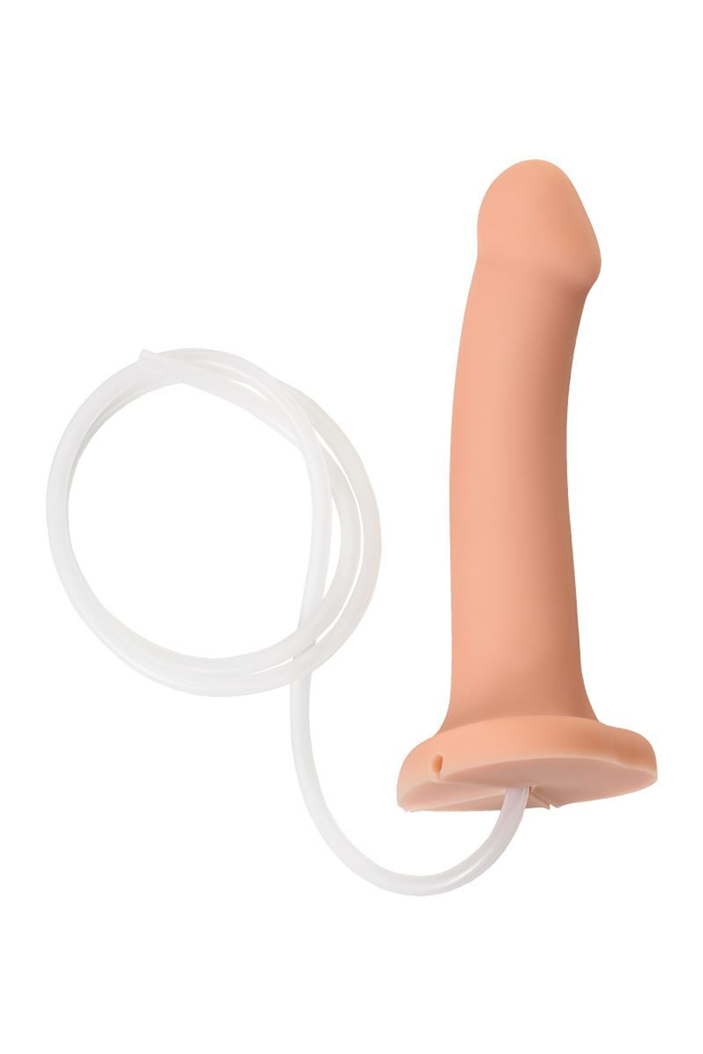 Телесный фаллос с имитацией эякуляции Silicon Cum Dildo L - 19,6 см. (Цвет: телесный)