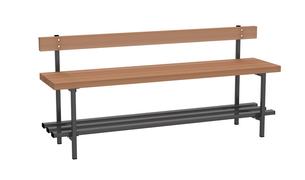 Скамья для раздевалок со спинкой