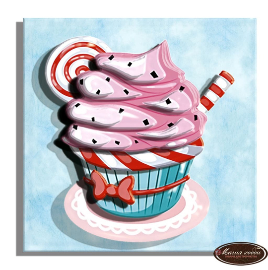 Папертоль РТ150057 "Кекс с сердечком" 10*10см.