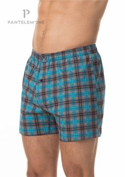 Трусы мужские семейные для больших мужчин Pantelemone PMBB-418, клетка бирюзовая