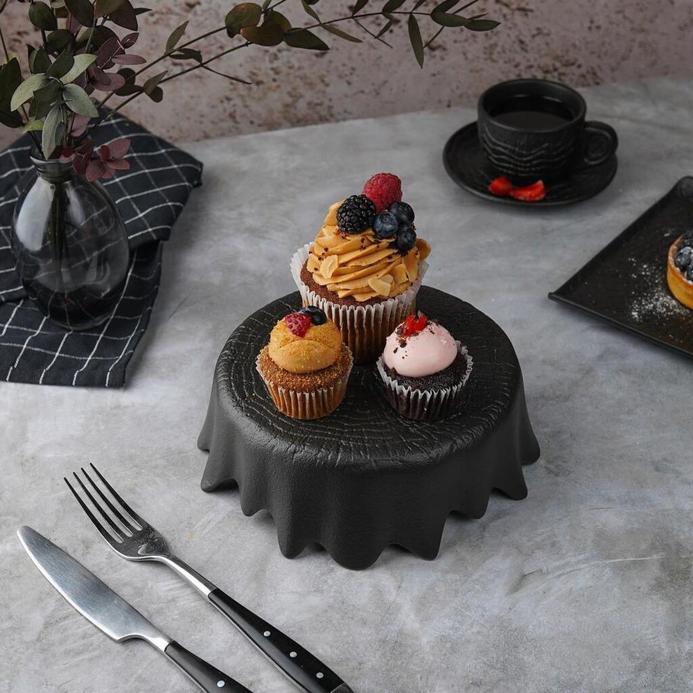 Блюдо круглое для подачи d 16 см h6,2 см Black Raw Wood P.L. Proff Cuisine [6]