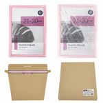 Рамка 21х30 см небьющаяся, багет 17,5 мм, пластик, BRAUBERG "Colorful", розовая, 391248