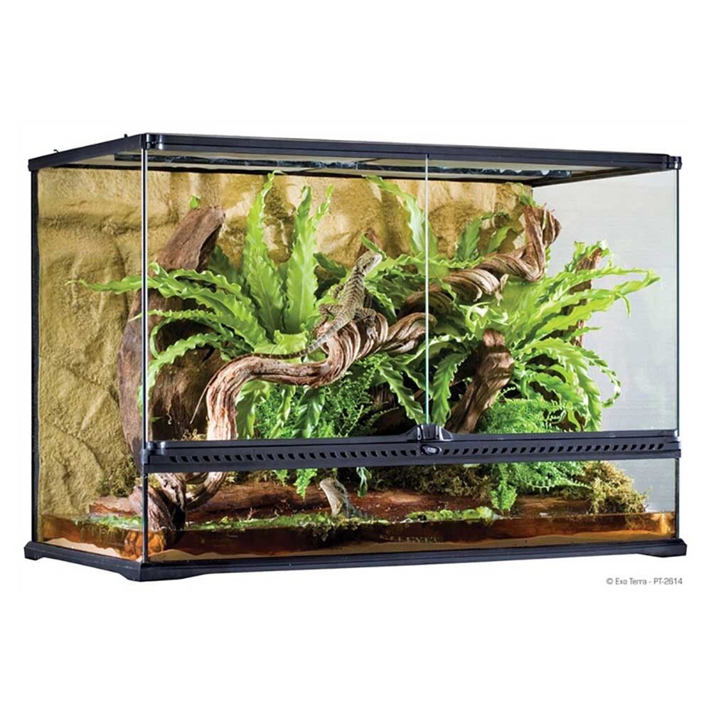 Hagen Exo Terra Terrarium Large Tall - террариум из стекла 90x45x60см с дверцами, покровной сеткой и декоративным фоном