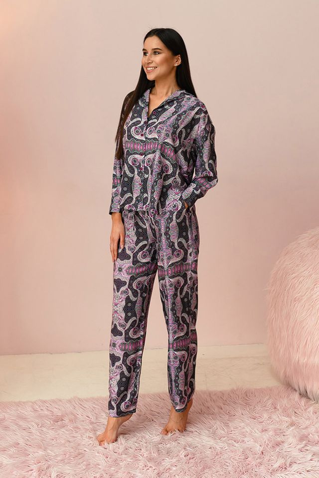 Комплект Alba из туники и брюк, из принтованной вискозы