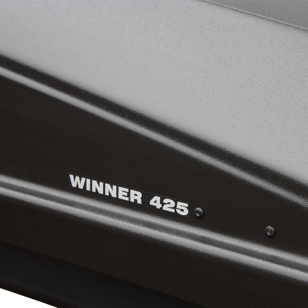 Автобокс на крышу автомобиля "Winner425" двусторонее открывание (черный дастинг) / Евродеталь
