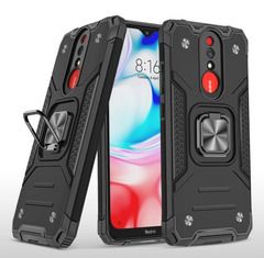 Противоударный чехол для Xiaomi Redmi 8 / 8А черный с пластиной для магнитного автодержателя и кольцом подставкой / чехол с держателем на палец для Сяоми Редми 8 / 8А
