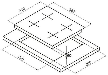 Стеклокерамическая варочная панель Korting HK 62051 BW
