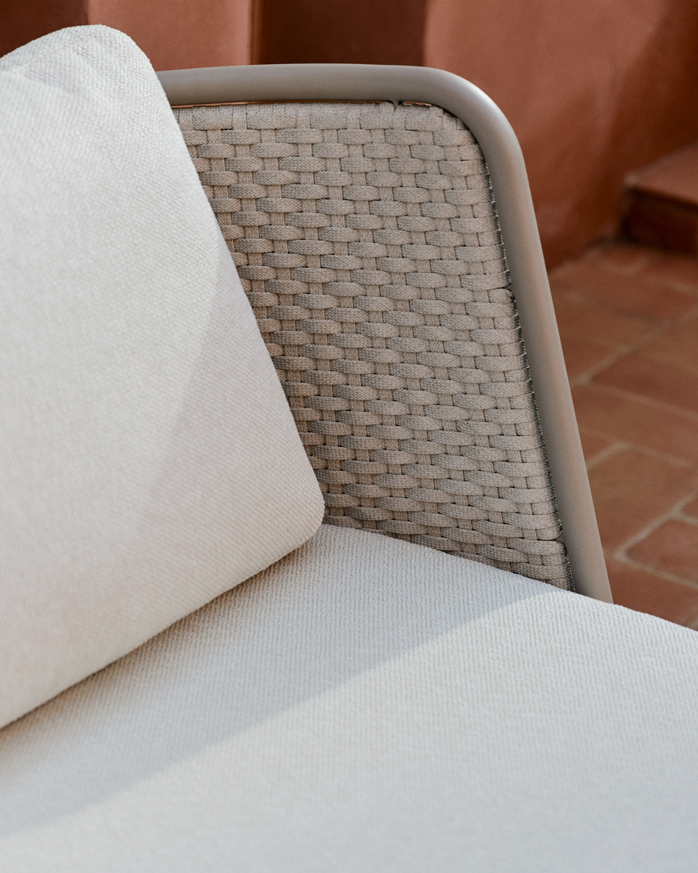 Уличное кресло Sedalis из алюминия и серо-коричневой веревки