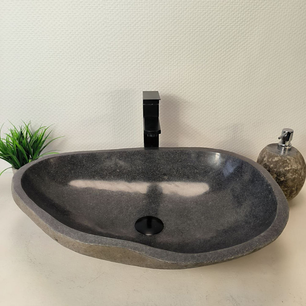 Раковина из речного камня RS-66036 60х43х16 из натурального камня