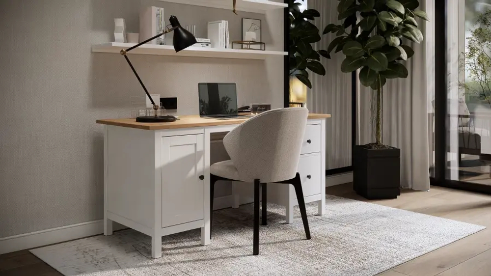 Стол письменный - аналог IKEA HEMNES / ХЕМНЭС/ ХЕМНЕС / КЫМОР / ИКЕА 155х65x74 см, белый/светло-коричневый