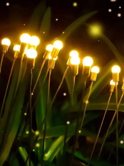 Декоративный садовый уличный светильник 6 ламп на солнечной батарее "Фонарик светлячок"