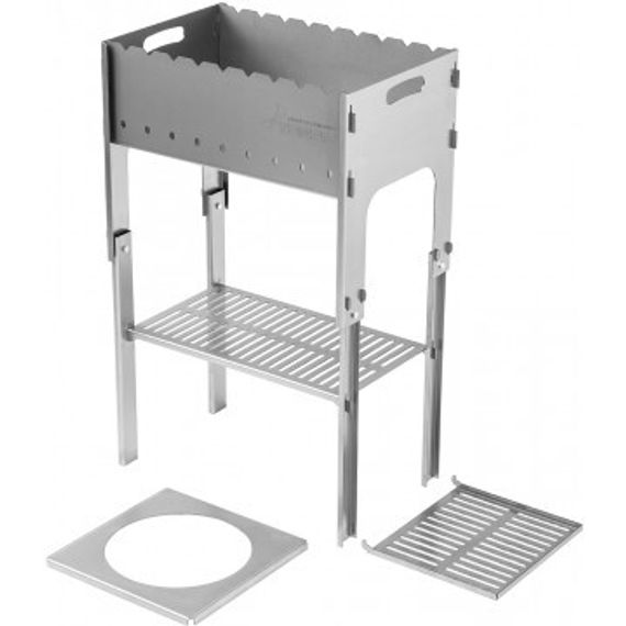 Мангал разборный Тонар со столиком и подставкой под казан (2мм, сумка)