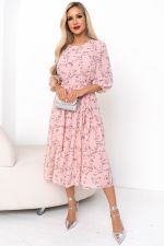 Платье Хелен (розовый/цветы) Р11-2075/6 Nikol (Акция)