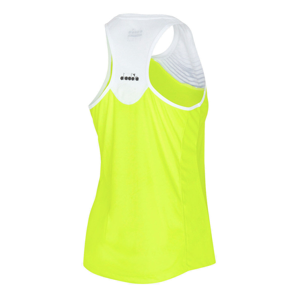 Женская теннисная майка Diadora Court Tank Top Women - Neon Yellow, White
