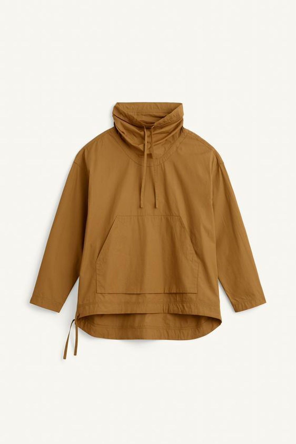 ZARA КУРТКА ИЗ ПОПЛИНА СВОБОДНОГО КРОЯ, ТАБАЧНЫЙ