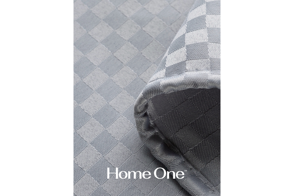 Штора для ванной Home One Checkered, 180х180, полиэстер, светло-серый