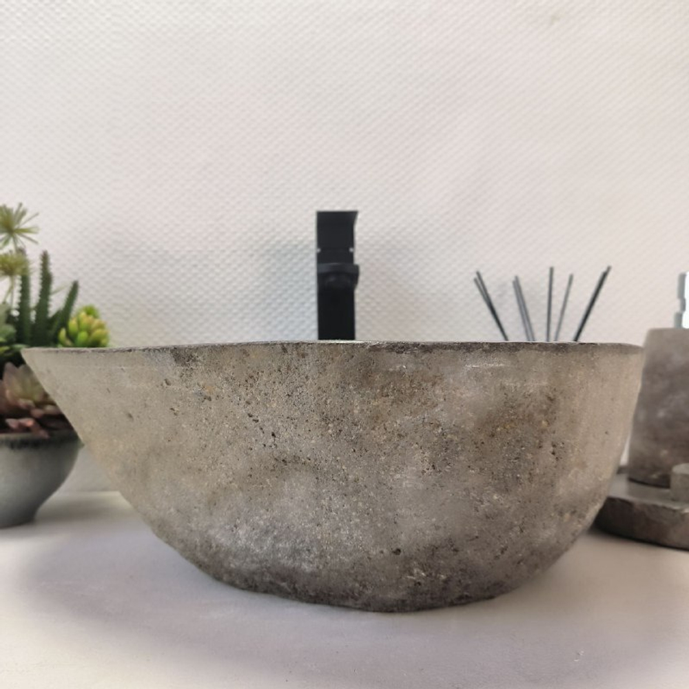 Раковина из речного камня RS-63466 (46*44*15) 0122