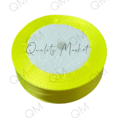 Лента атласная 2,5 см 25 ярдов (желтая) №58