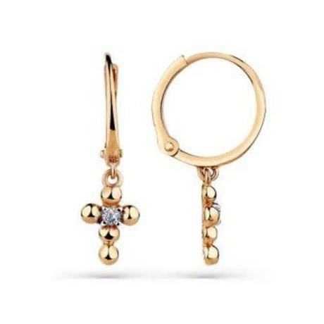 Серьги из золота с фианитами