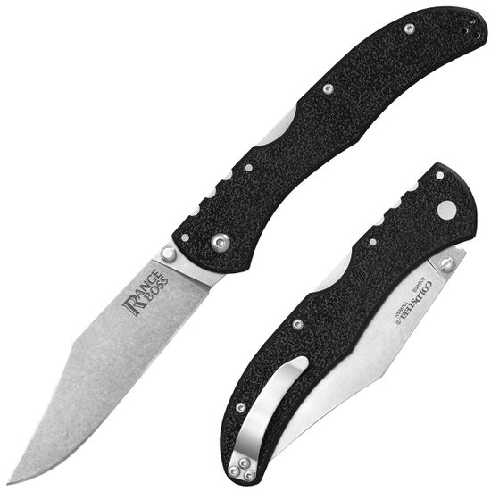 Складной нож Cold Steel 20KR5 Range Boss Black Handle c клинком из стали 4034 Stainless Steel, рукоять GRN