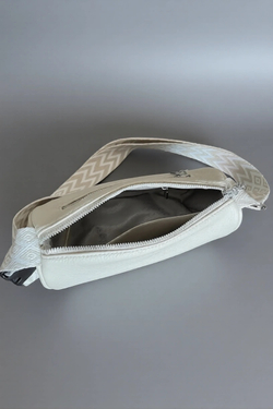 Сумка женская кросс-боди экокожа бежевая QOZA