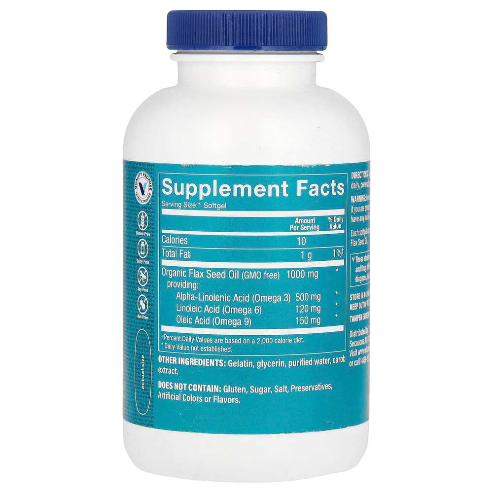 The Vitamin Shoppe, Льняное масло, 1000 мг, 120 мягких таблеток