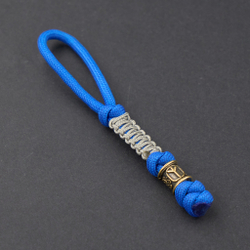 Темляк синий с серым микрокордом