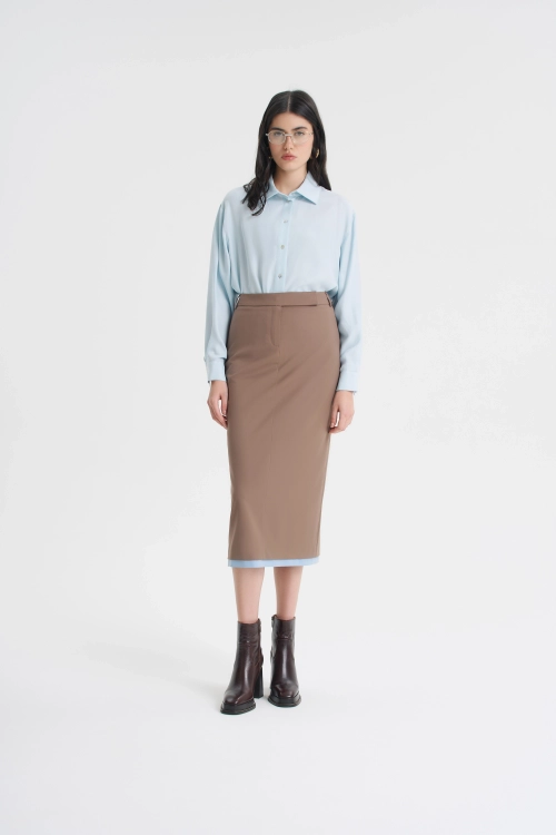 Юбка-миди со вставкой