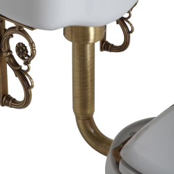 Унитаз напольный  Migliore Bella средний бачок с ручкой смыва, бронза