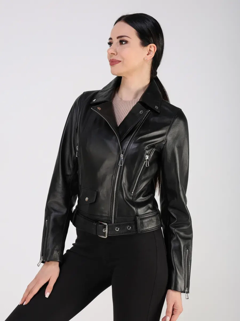 Кожаная куртка демисезонная косуха