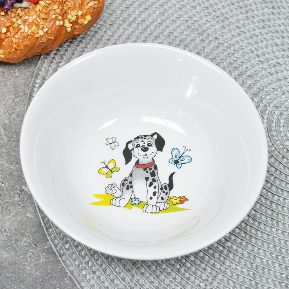 Салатник 360мл форма Круглая, Озорные щенки