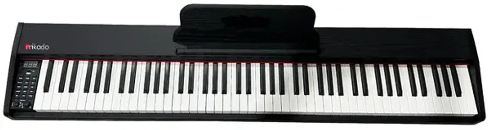 Mikado MK-1000B Цифровое фортепиано 88 клавиш, клавиатура взвешенная, полифония 32, вес 8 кг, цвет черный.