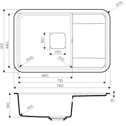 Кухонная мойка Omoikiri Tasogare-78-GR
