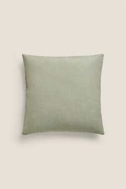 ZARA HOME ЧЕХОЛ ДЛЯ ДЕКОРАТИВНОЙ ПОДУШКИ С КОНТРАСТНОЙ ЖАККАРДОВОЙ ВЫШИВКОЙ, СВЕТЛО-ЗЕЛЕНЫЙ