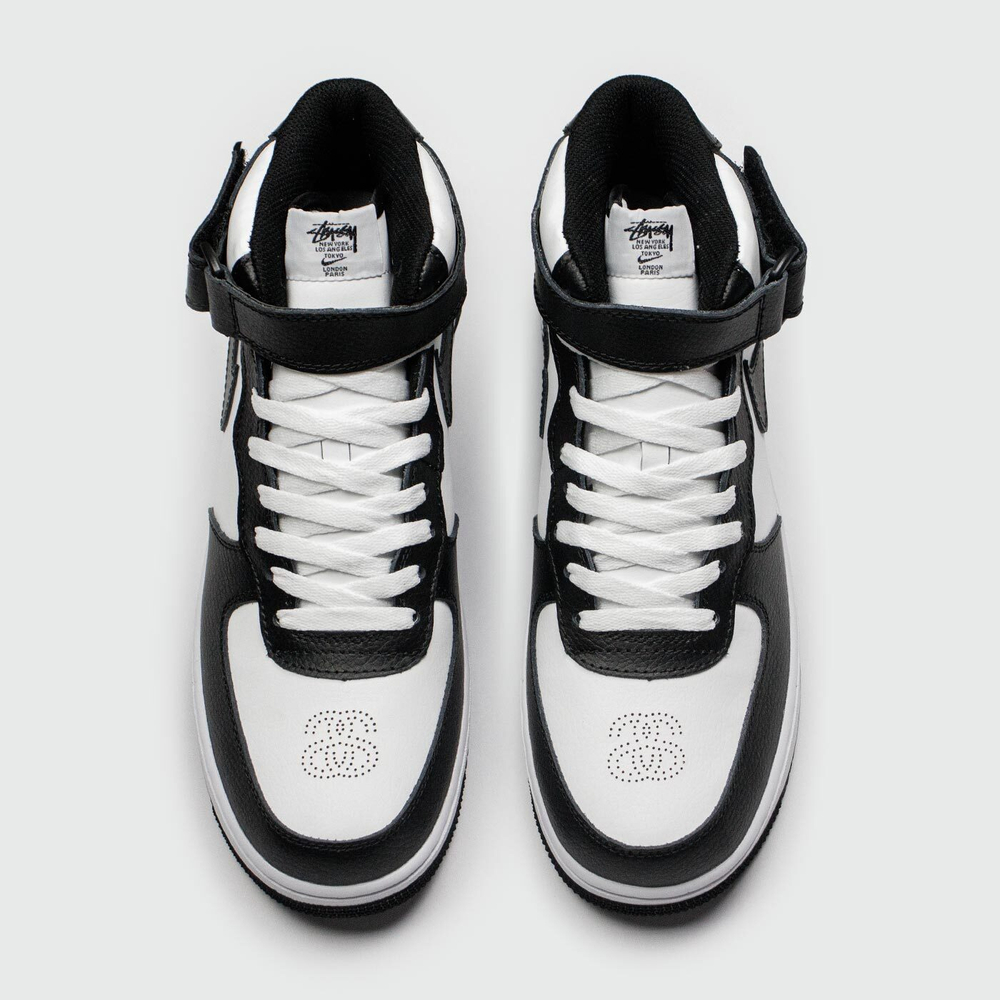 Кроссовки Nike Air Force 1 Mid x Stussy White Black