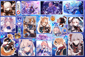 Стикерлист "Геншин импакт - Ватацуми (сопротивление)"