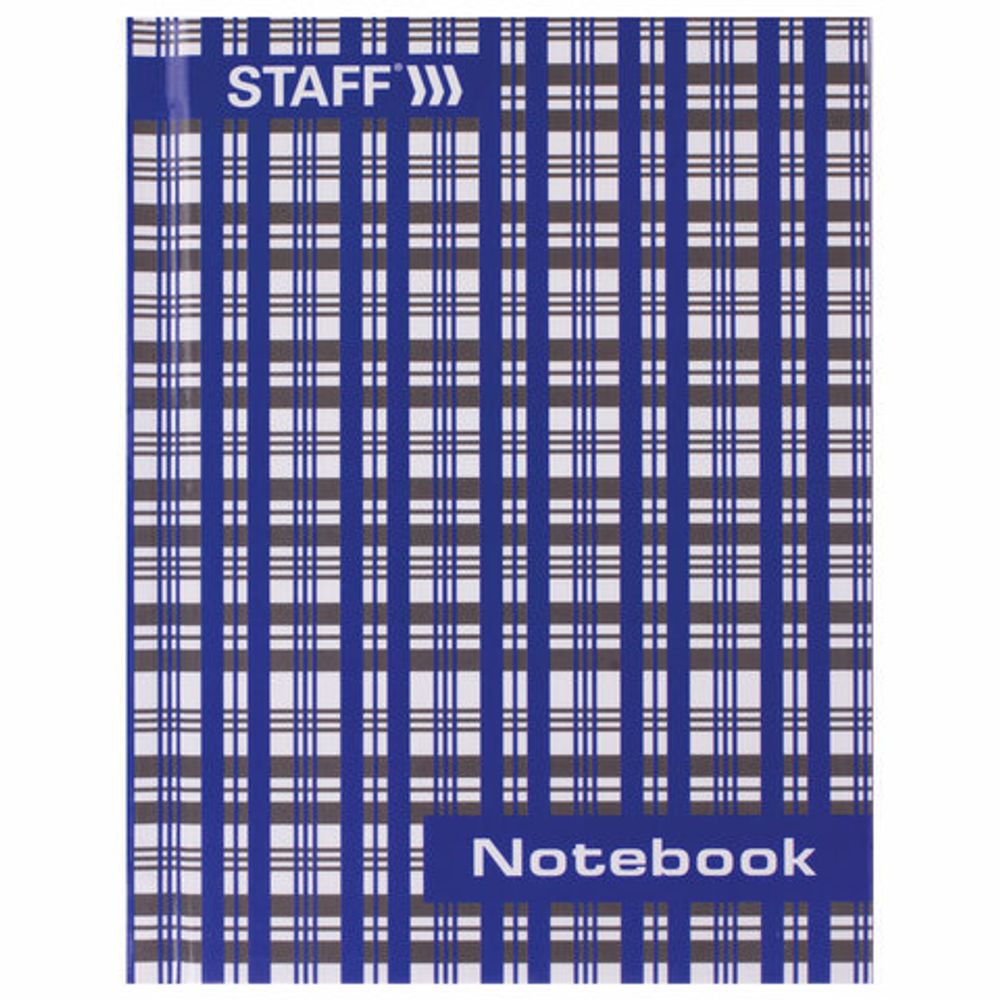 Блокнот МАЛЫЙ ФОРМАТ (110х147 мм) А6, 80 л., твердый переплет, ламинированная обложка, клетка, STAFF, "Шотландка", 120953