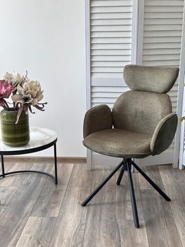 Стул VARDY 360 град.поворот. Brego-77 Зеленый, ткань/ 7525-156 Зеленый, велюр/Черный