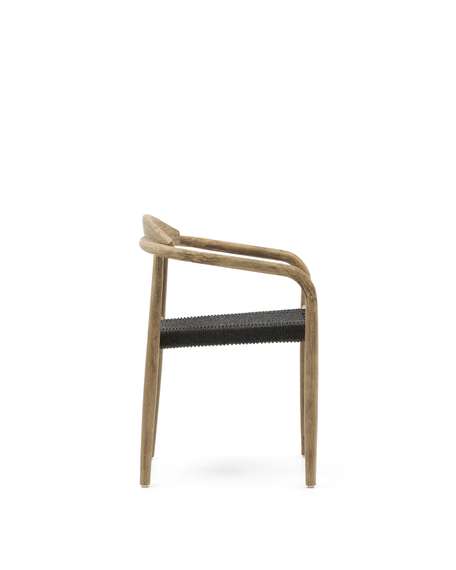 Стул Glynis массив эвкалипта с черным сиденьем