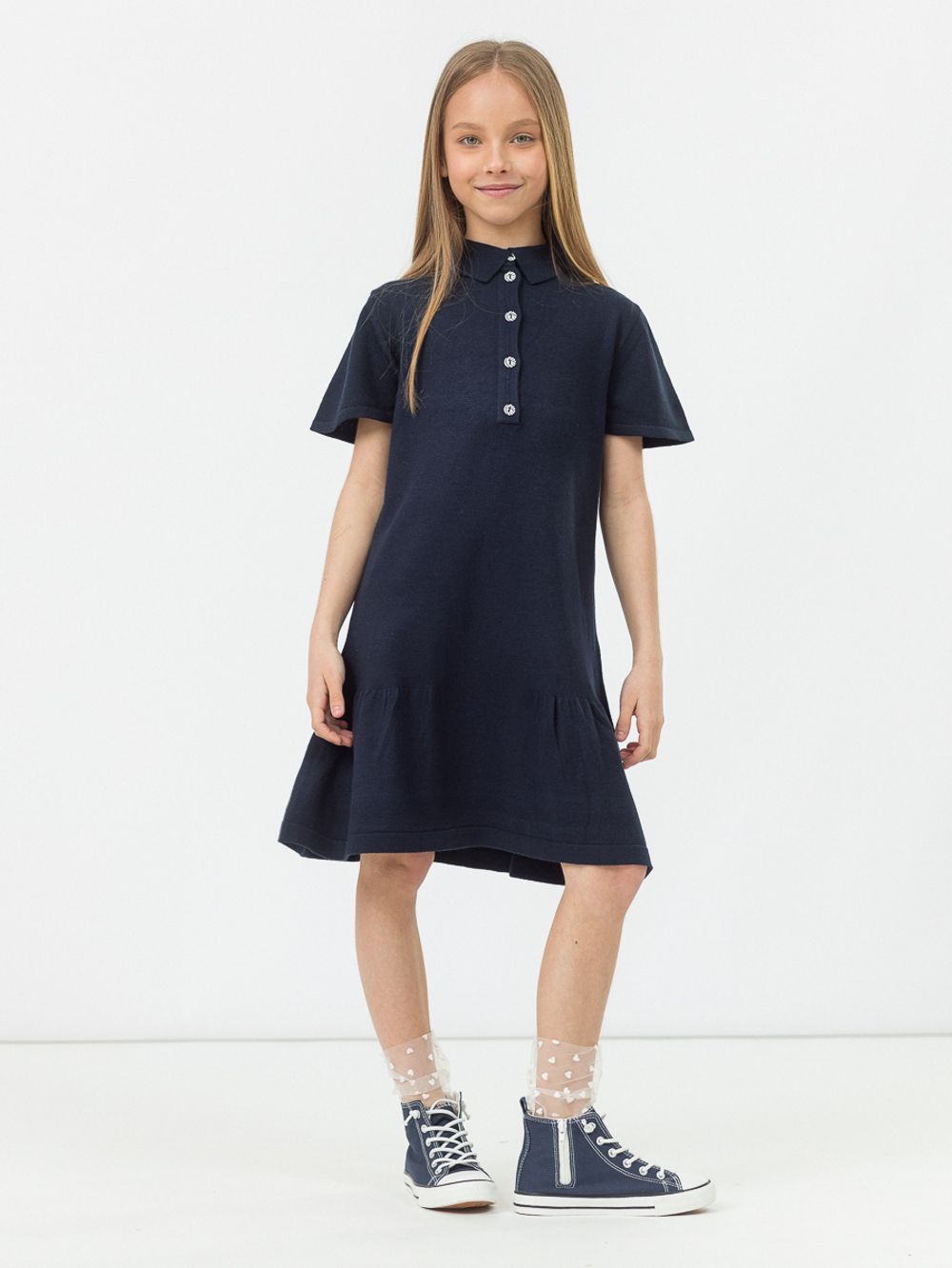 Платье темно-синее для девочки арт. АТ594