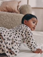 Платье-песочник флисовое и колготки в комплекте для девочек Next F93-469, Бежевый